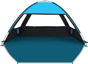 COMMOUDS Beach Tent Sun Shade for 3/4-5/6-7/8-10 Person, UPF 50  Beach Sun Shelter Canopy Tent, Lightweight, Easy Set Up and Carry