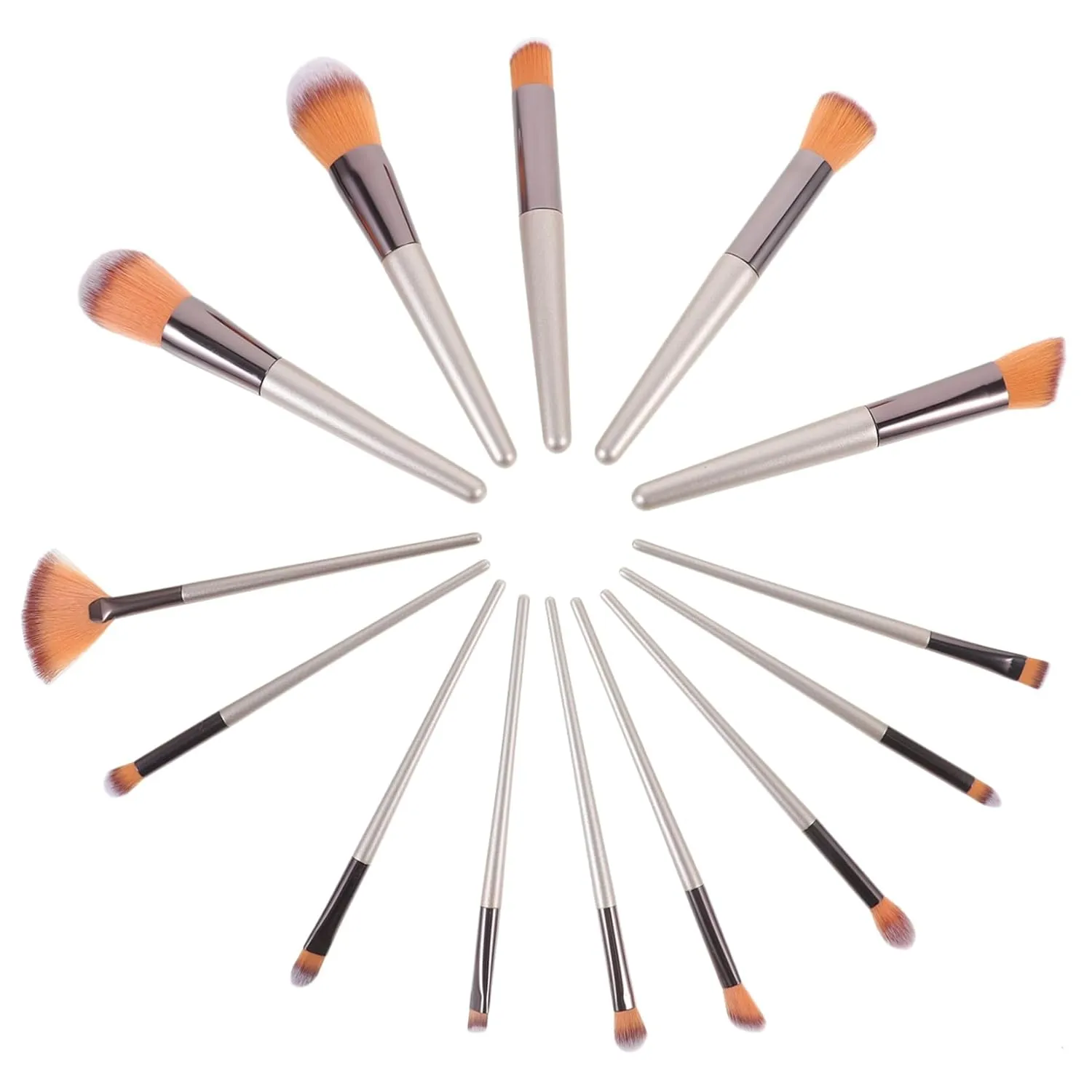 Comprehensive Makeup Brush Set 14pcs Plastic Handle Brushes Case Perfect for