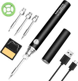 Cordless Soldering Iron Kit, USB Portable Soldering Iron, 3 Temperature Adjustment, 1100mAh Rechargeable Battery for Home Appliance Repair, DIY