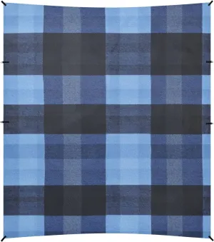 Cornflowerbuffalo Turquoise Plaid Check Tartan Scotland Beach Cabana UPF50 Easy Setup Portable Sunshade with Sand Shovel, Sandbags for Camping, Picnics, Backyard & Fishing