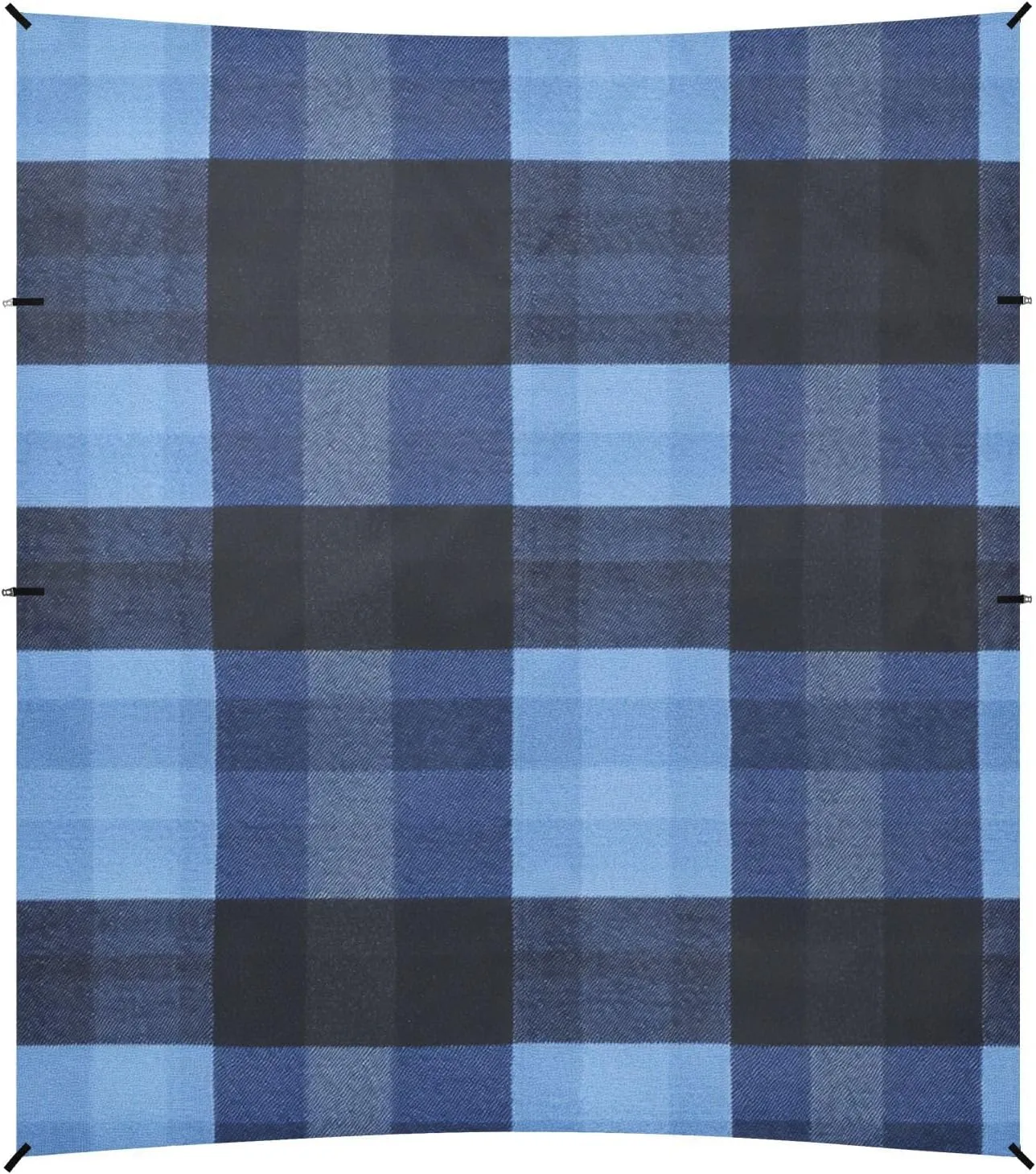 Cornflowerbuffalo Turquoise Plaid Check Tartan Scotland Beach Cabana UPF50 Easy Setup Portable Sunshade with Sand Shovel, Sandbags for Camping, Picnics, Backyard & Fishing