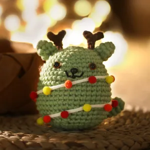CROCHET BOX Crochet Kit for Beginners——Christmas Tree Green Cat
