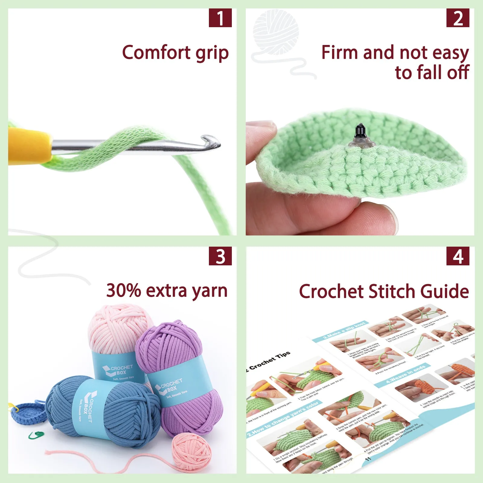 CROCHET BOX Crochet Kit for Beginners——Christmas Tree Green Cat