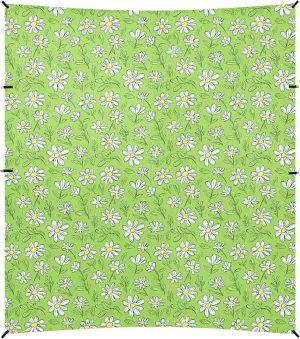 Daisy Grass Green Beach Tent UPF50  Water-Resistant Large Sun Shelter with Sand Shovel, Sandbags for Camping, Fishing, Backyard Fun