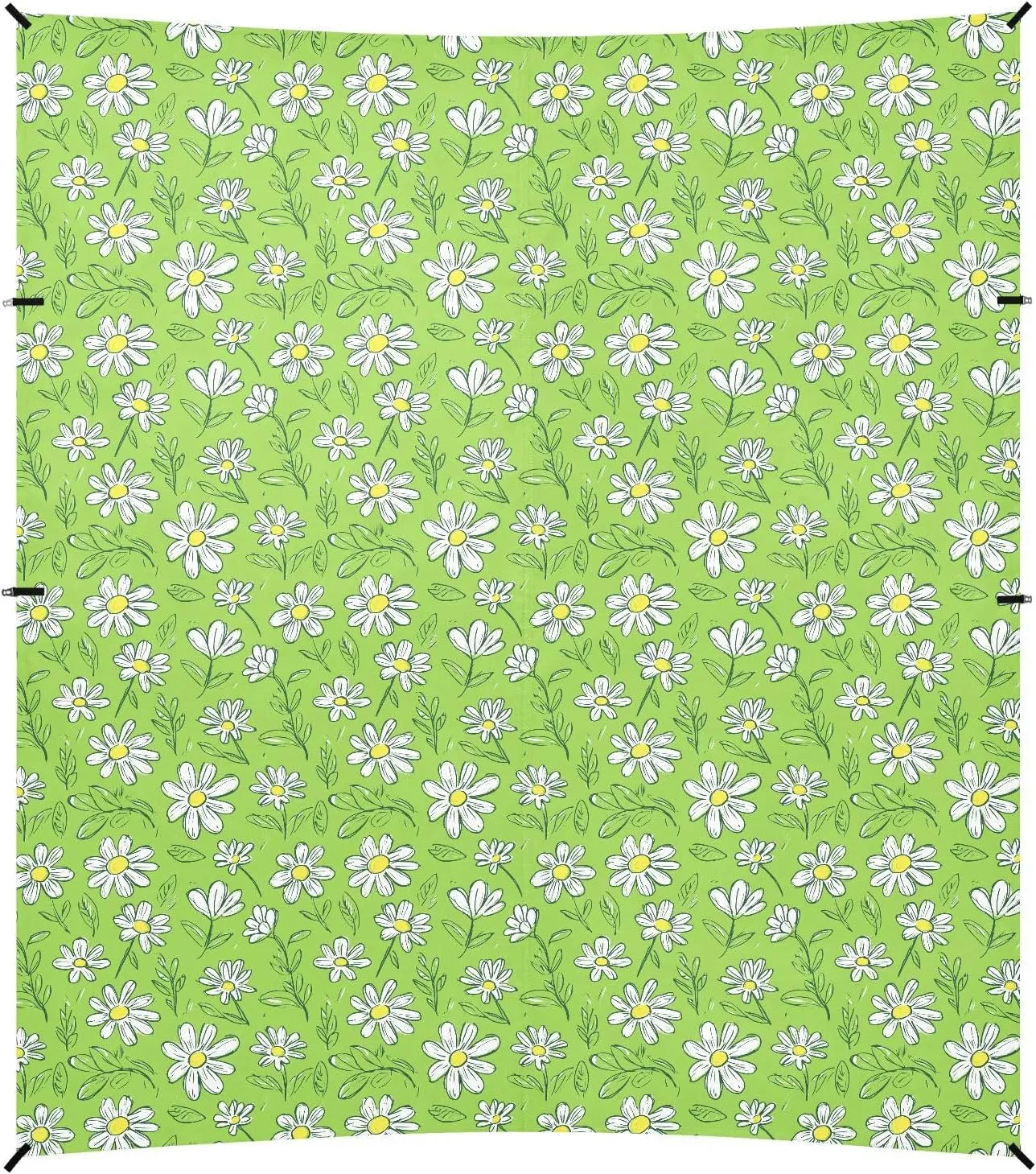 Daisy Grass Green Beach Tent UPF50  Water-Resistant Large Sun Shelter with Sand Shovel, Sandbags for Camping, Fishing, Backyard Fun