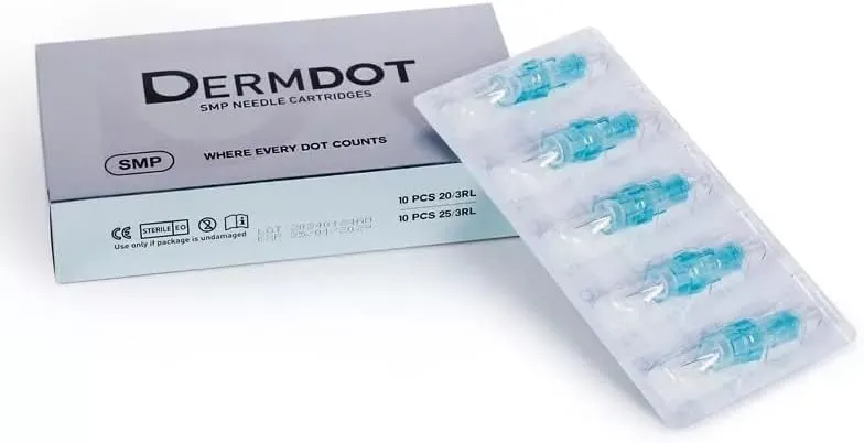 Dermdot SMP Pigment & Needle Kit – Scalp Micropigmentation Ink, Superior Retention, 15ml for 50  Treatments, Includes 20 Sterile Needles, Mixer, Syringes & More, Brown