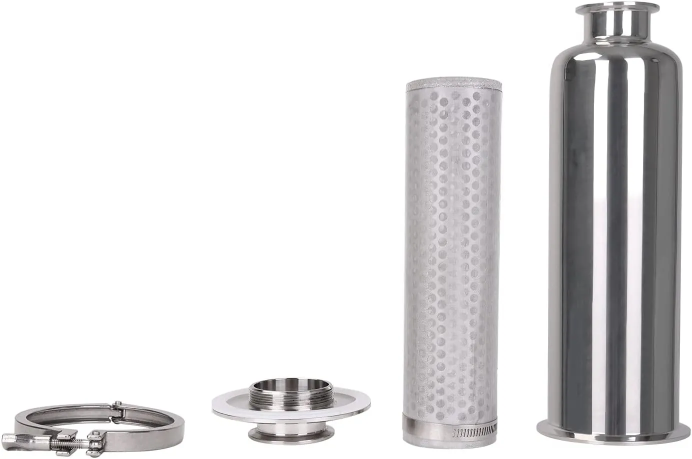 DERNORD 2 Inch Tri-Clamp Filter - SS304 Sanitary Fittings Inline Straight Strainer with 60 Mesh Stainless Screen