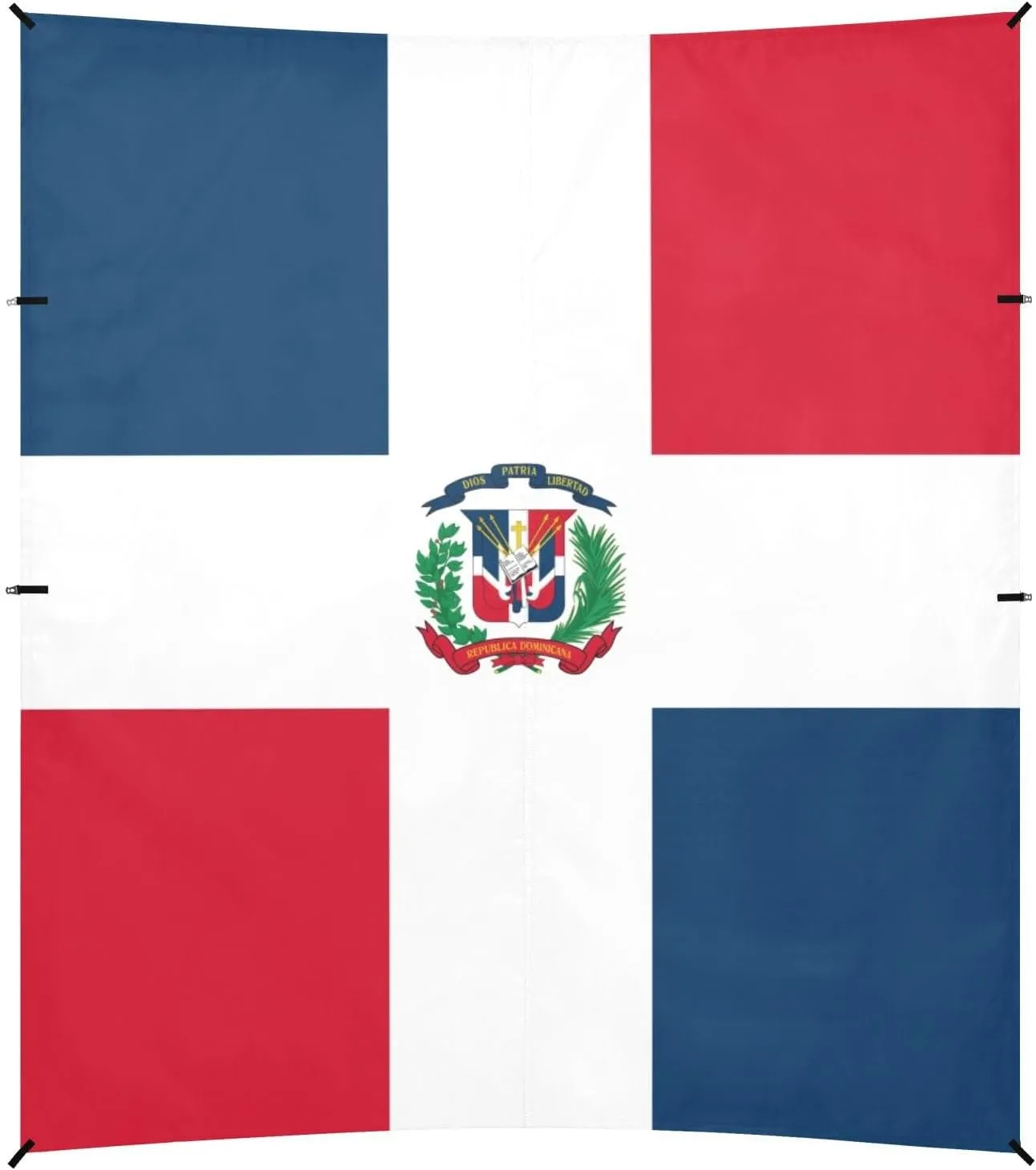 Dominican Republic Flag Beach Tent & Canopy UPF50  Waterproof Portable Sun Shelter Includes Sand Shovel, Sandbags, Stability Poles for Camping, Fishing, Backyard Fun