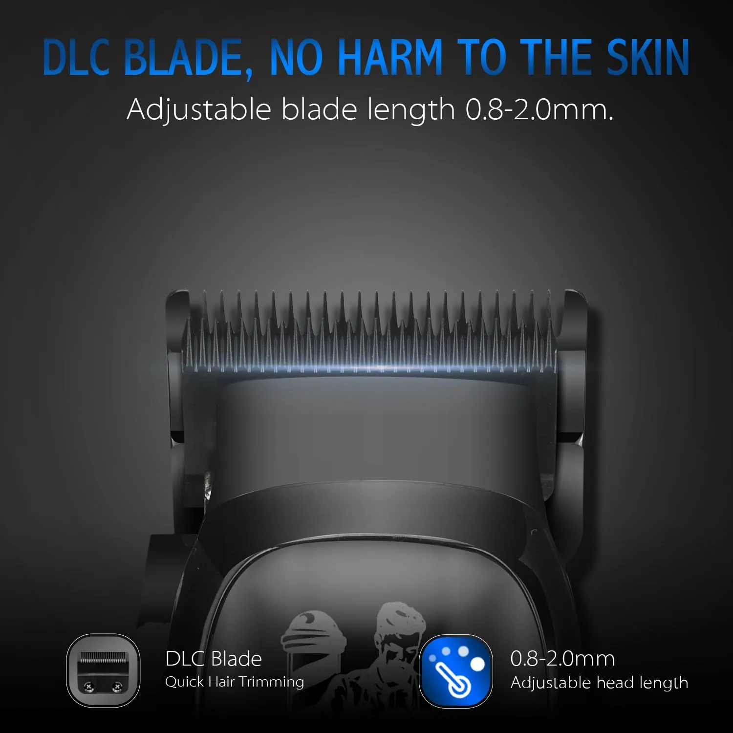 DSP Professional Hair Clipper for Men, Brushless Motor with 4CR DLC Ceramic Blade, Rechargeable Cordless Hair Cutting Kit- Gift for Men (Silver)