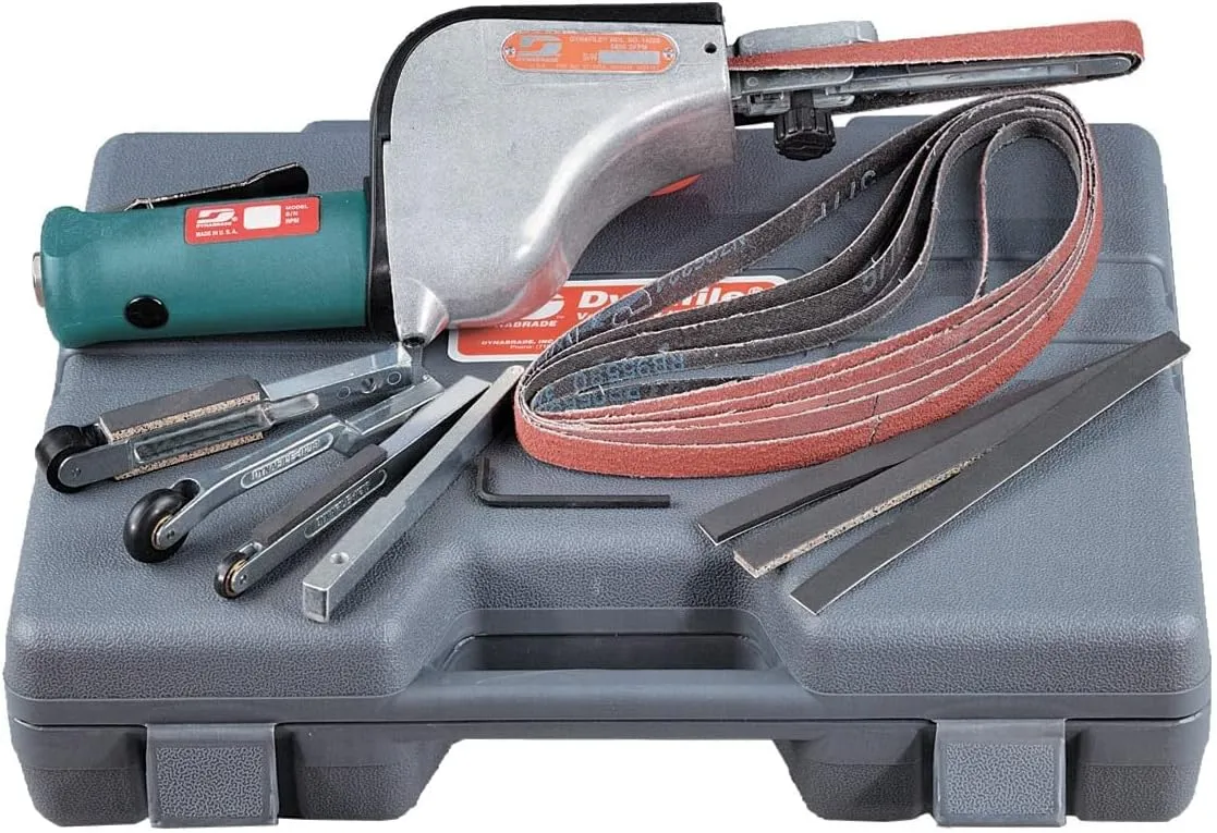 Dynabrade (14010) Dynafile Abrasive Belt Tool Versatility Kit | 0.5 hp 20,000 RPM Pneumatic Motor, Straight-Line | For 1/8"-1/2" (3-13 mm) Wide x 24" (610 mm) Long Belts
