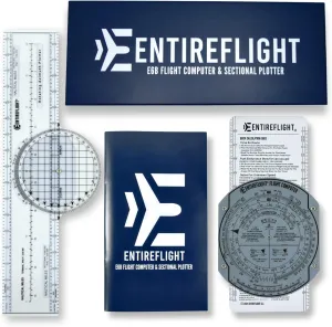 E6B Flight Computer, Aviation Plotter, & Manual Box Set - Essential Pilot Accessories And Aviation Tools For Your Flight Bag - Use With IFR VFR Sectional Charts - Premium Aviation Tools