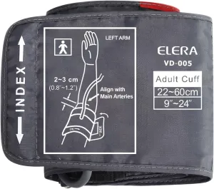 ELERA Extra Large Blood Pressure Cuff (9"-24" | 22-60cm) - XL Replacement BP Cuff for Big Arms, Compatible with Most BP Monitors, Adult Cuff Only - 6 Connectors