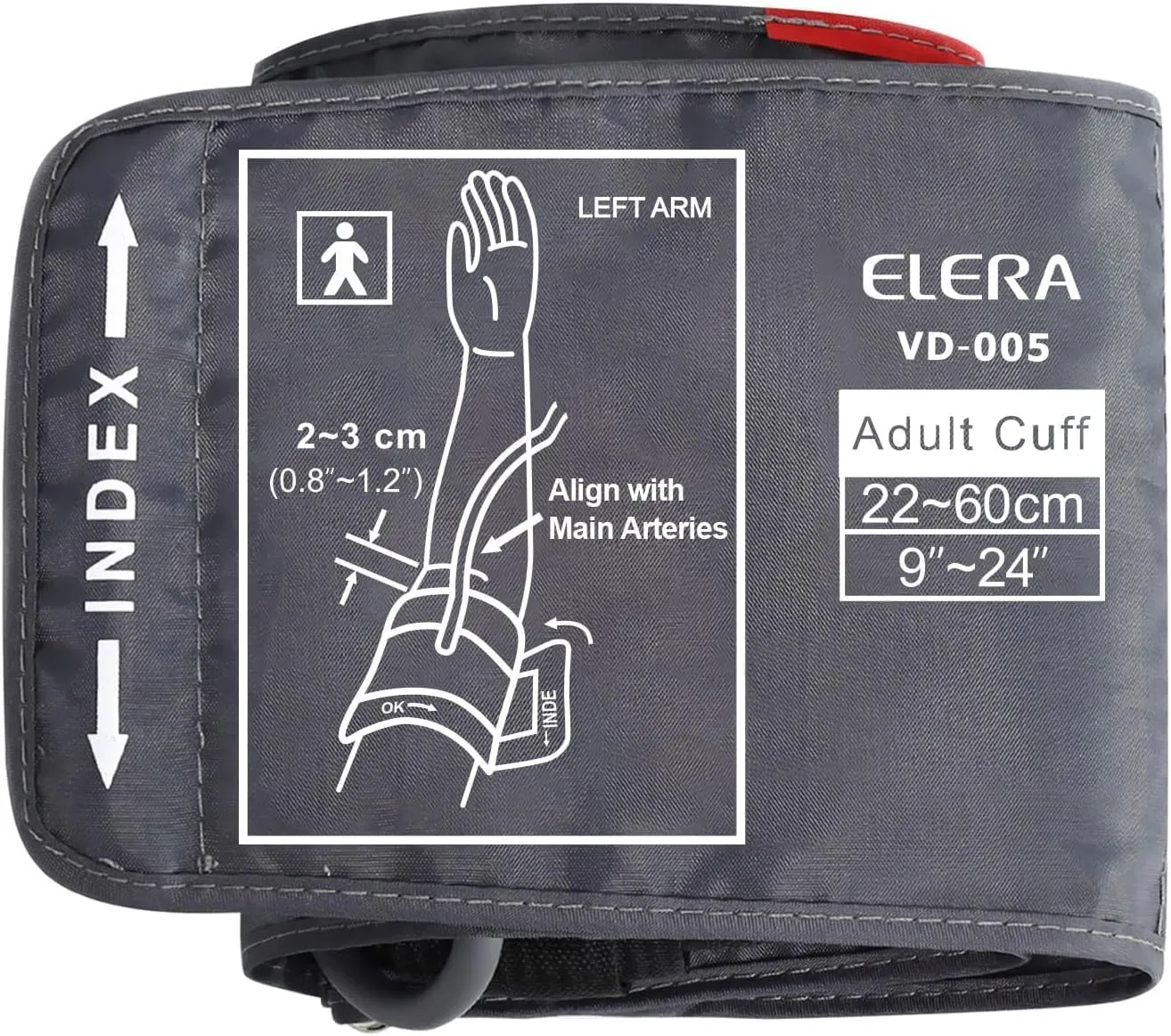 ELERA Extra Large Blood Pressure Cuff (9"-24" | 22-60cm) - XL Replacement BP Cuff for Big Arms, Compatible with Most BP Monitors, Adult Cuff Only - 6 Connectors