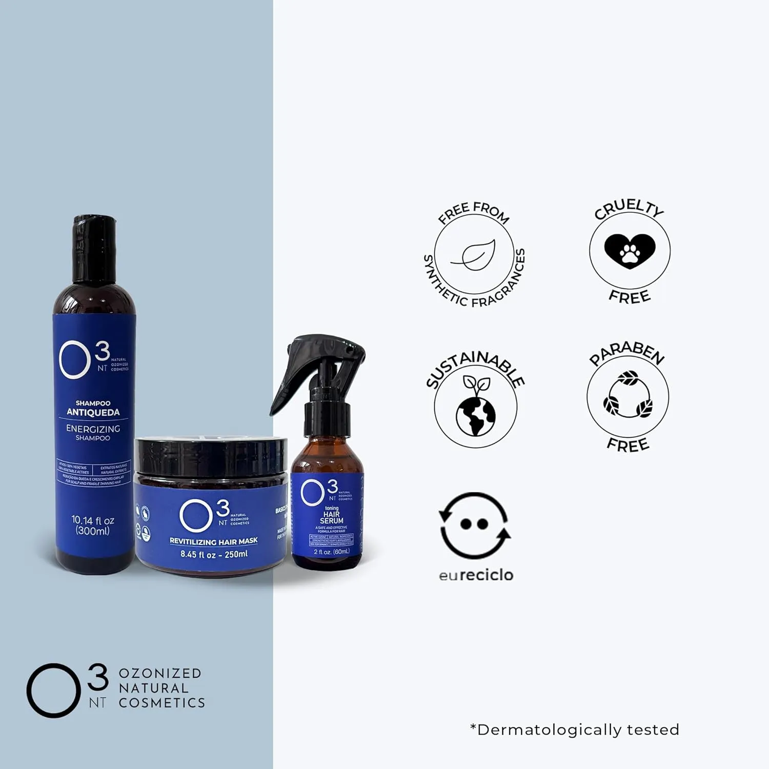 Energizing Shampoo   Revitalizing Mask   Hair Serum - High-Performance Natural Hair Treatment - Ozone Therapy - Strengthens Hair Appearance - Shampoo 10.14 Fl Oz Mask 7.05Fl Oz Serum 2.03 Fl Oz