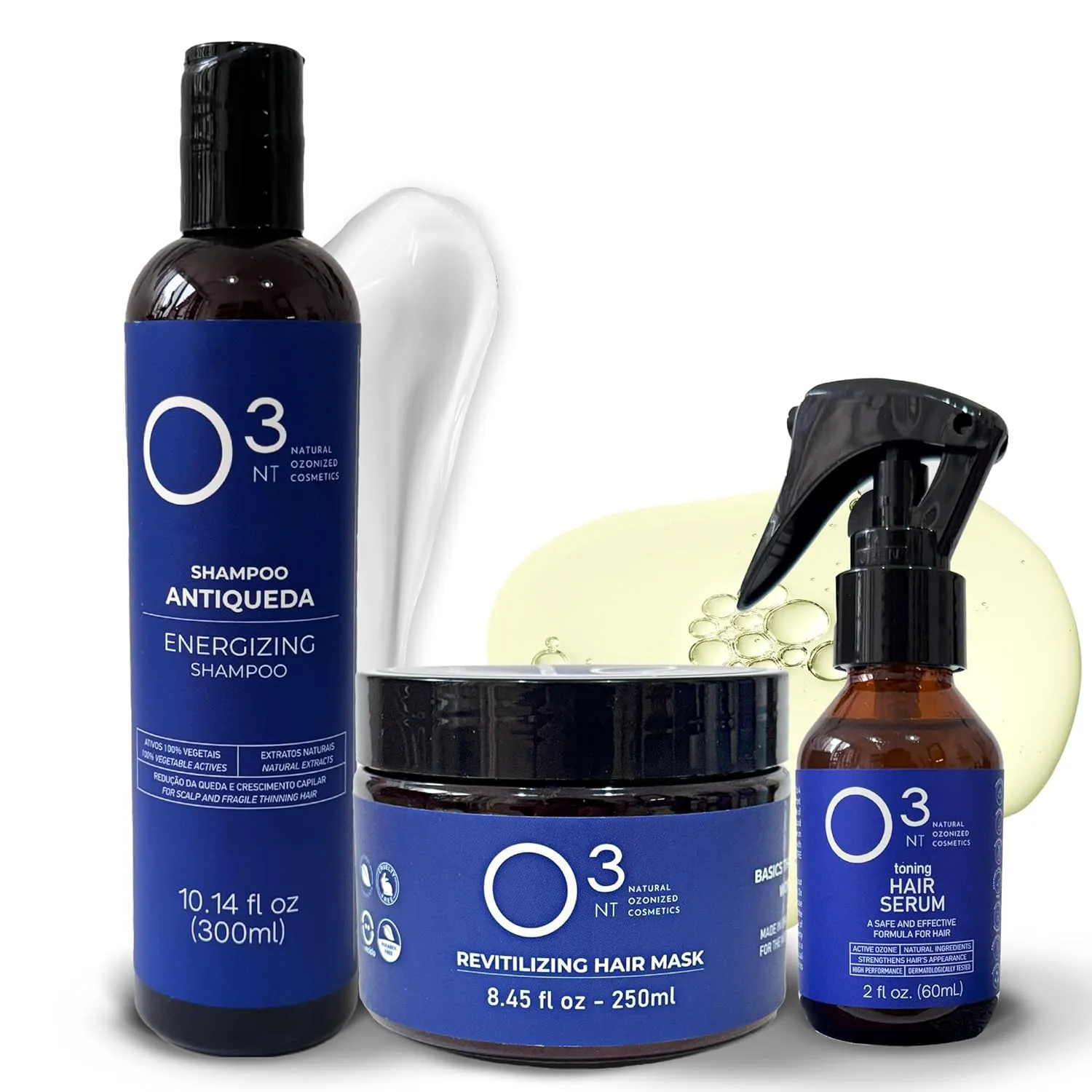 Energizing Shampoo   Revitalizing Mask   Hair Serum - High-Performance Natural Hair Treatment - Ozone Therapy - Strengthens Hair Appearance - Shampoo 10.14 Fl Oz Mask 7.05Fl Oz Serum 2.03 Fl Oz