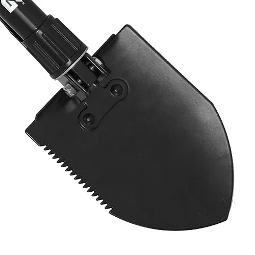 Entrenching Tool-18.25" Folding Survival Shovel w/ Wood Saw Edge
