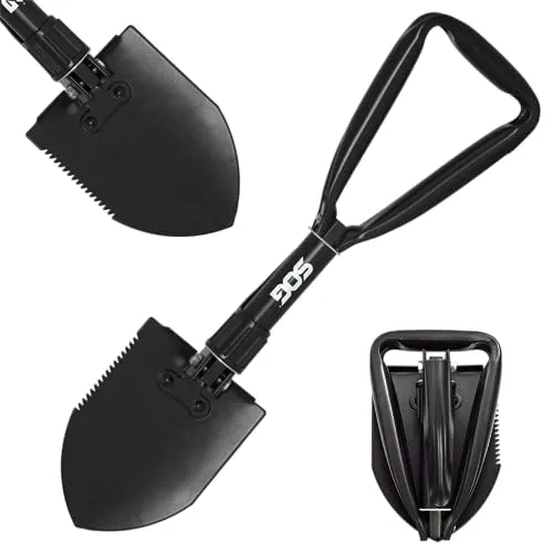 Entrenching Tool-18.25" Folding Survival Shovel w/ Wood Saw Edge