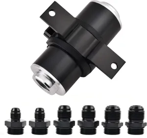 EVIL ENERGY Inline Fuel Filter 100 Micron with 6AN 8AN 10AN Adapter&Bracket Clamp 50MM Universal