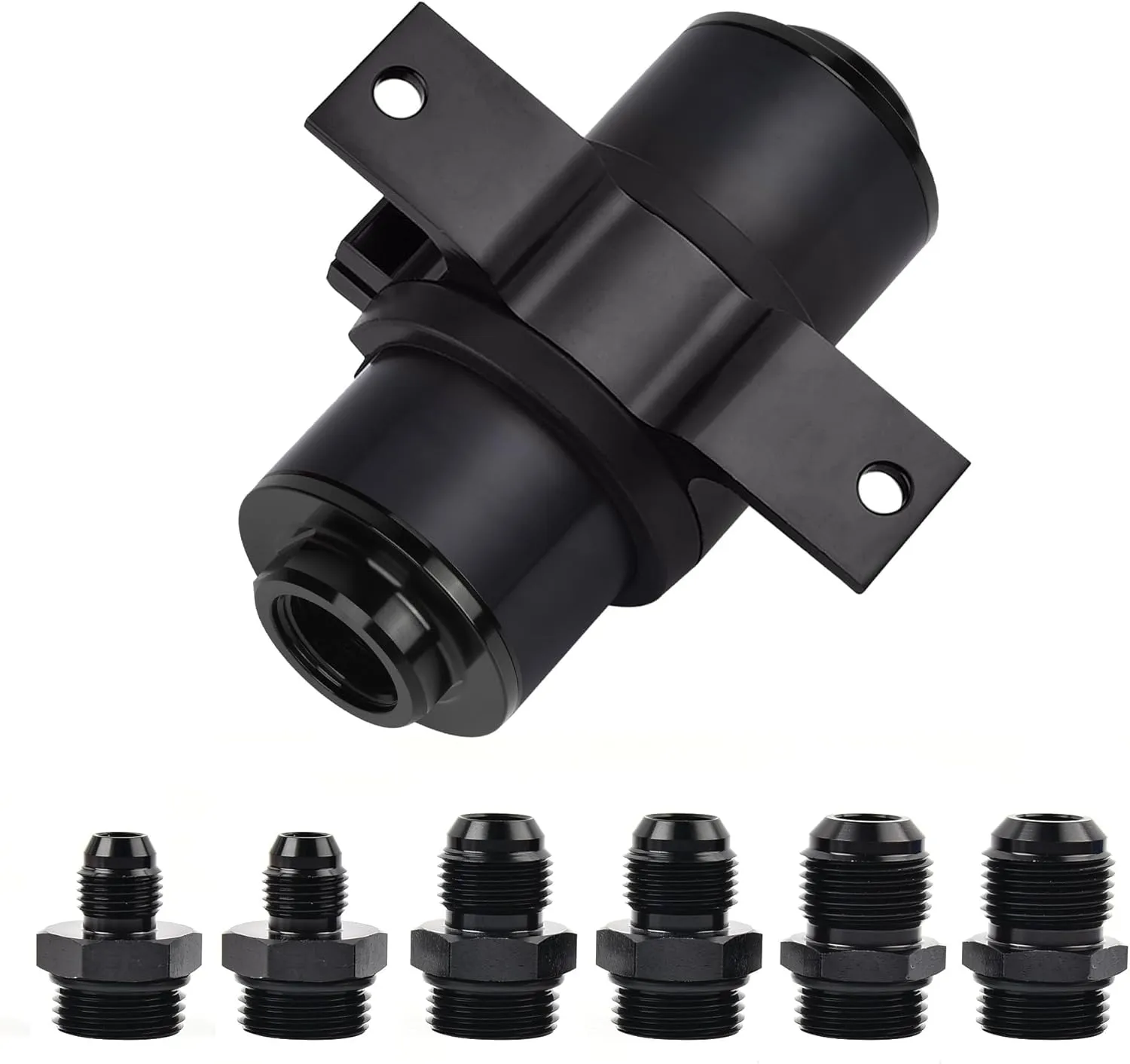 EVIL ENERGY Inline Fuel Filter 40 Micron with 6AN 8AN 10AN Adapter&Bracket Clamp 60MM Universal