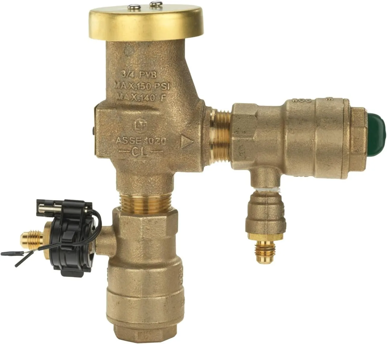 Febco 765 Series 3/4" Bronze Pressure Vacuum Breaker Backflow Preventer, Quarter Turn Shutoff, NPT Connections, Freeze Sensor with SentryPlus Alert Technology, Industrial Plants, Irrigation System