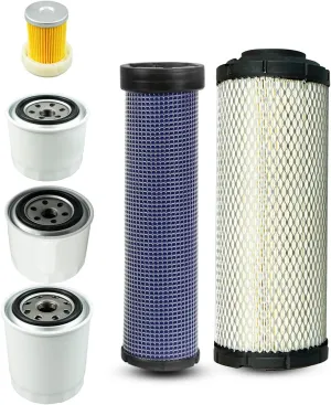 Filter Kit Fit for Kubota L2501 L2800 L3200 L3400 L3700SU L3800 HST Tractor Replace HH164-32430 6A320-59330 HH3A0-82623 HHK70-14073 TA040-93230 Oil Fuel Hydraulic Filter Kit