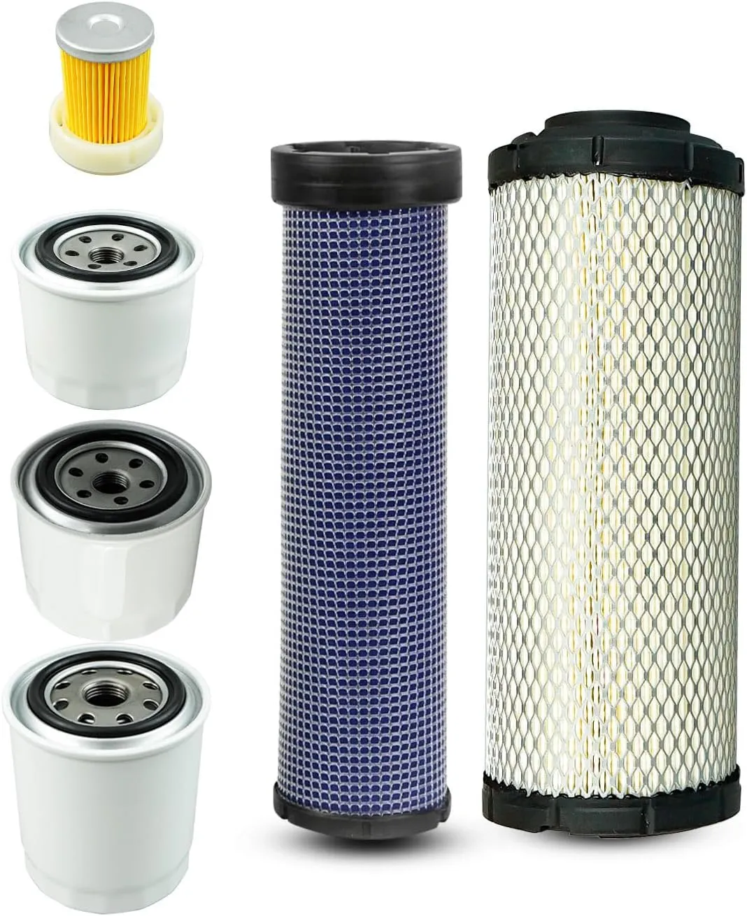 Filter Kit Fit for Kubota L2501 L2800 L3200 L3400 L3700SU L3800 HST Tractor Replace HH164-32430 6A320-59330 HH3A0-82623 HHK70-14073 TA040-93230 Oil Fuel Hydraulic Filter Kit