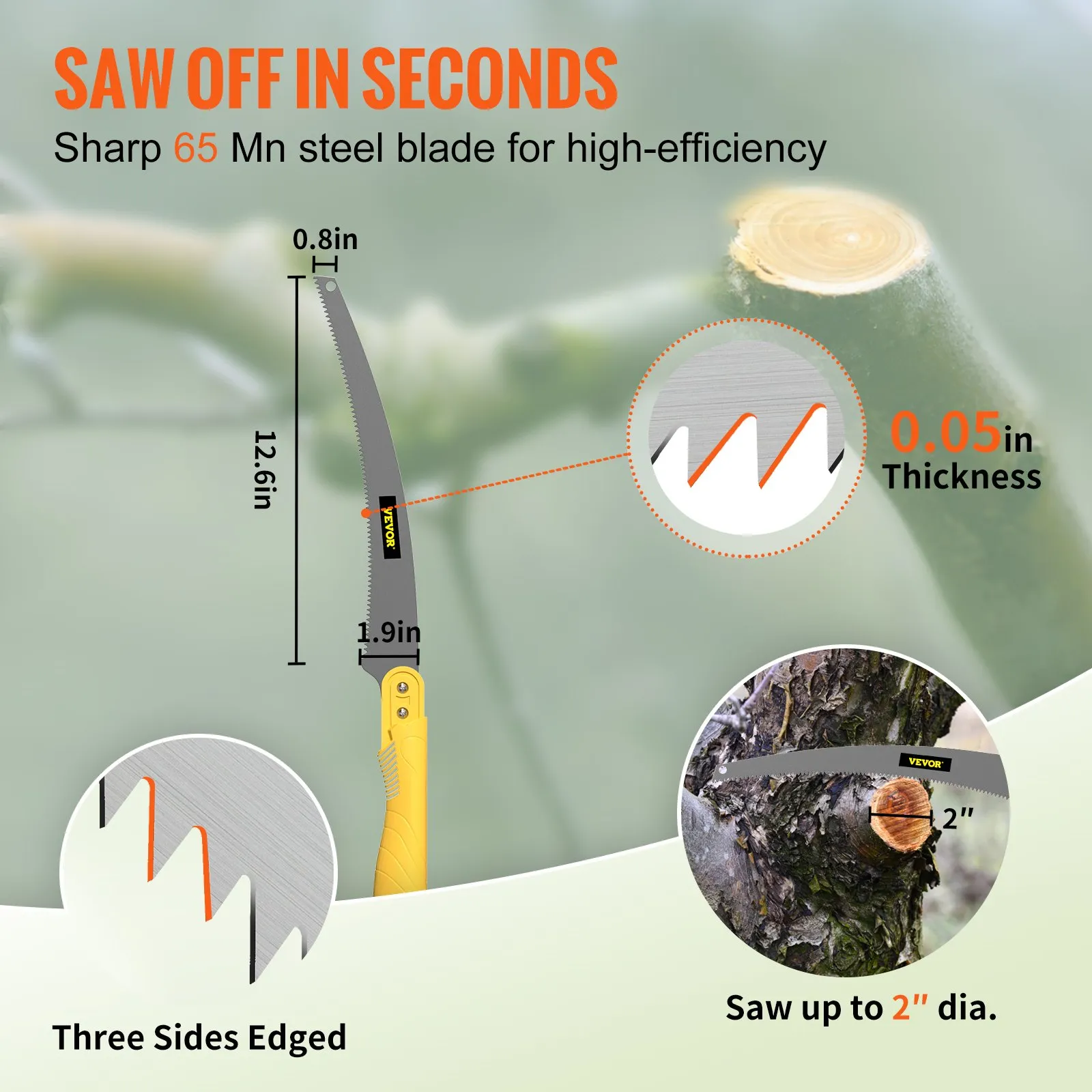 (FINAL PRICES ARE LOWER ON OUR SITE!) VEVOR Tree Pruner Pole Saw 10 ft Extendable Aluminum Pole Sharp Steel Blade