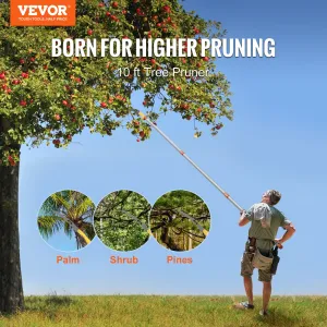 (FINAL PRICES ARE LOWER ON OUR SITE!) VEVOR Tree Pruner Pole Saw 10 ft Extendable Aluminum Pole Sharp Steel Blade
