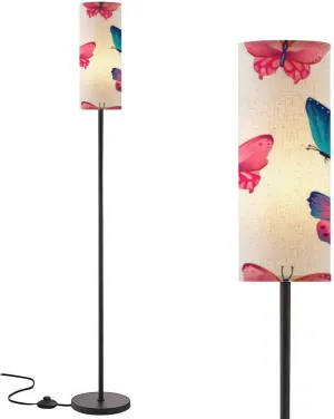 Floor Lamp for Living Room Seamless bright butterflies Butterflies design for fabric textile Modern Standing Lamp Remote Control Dimmable Pole Lamp Corner Tall Lamp for Office Bedroom Reading