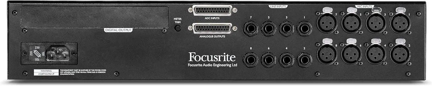 Focusrite ISA828 MkII Heritage 8-channel rackmount mic preamp with with variable impedance selector and four instrument inputs