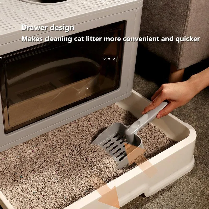 Foldable Odor-Free Cat Litter Basin With Top Entry by Dog Hugs Cat