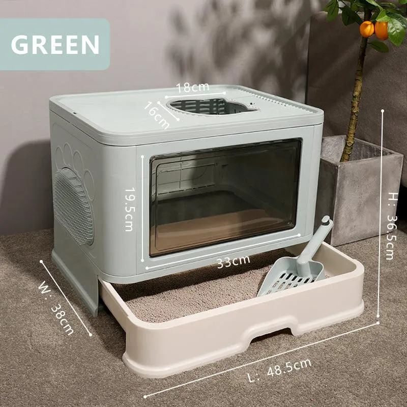 Foldable Odor-Free Cat Litter Basin With Top Entry by Dog Hugs Cat