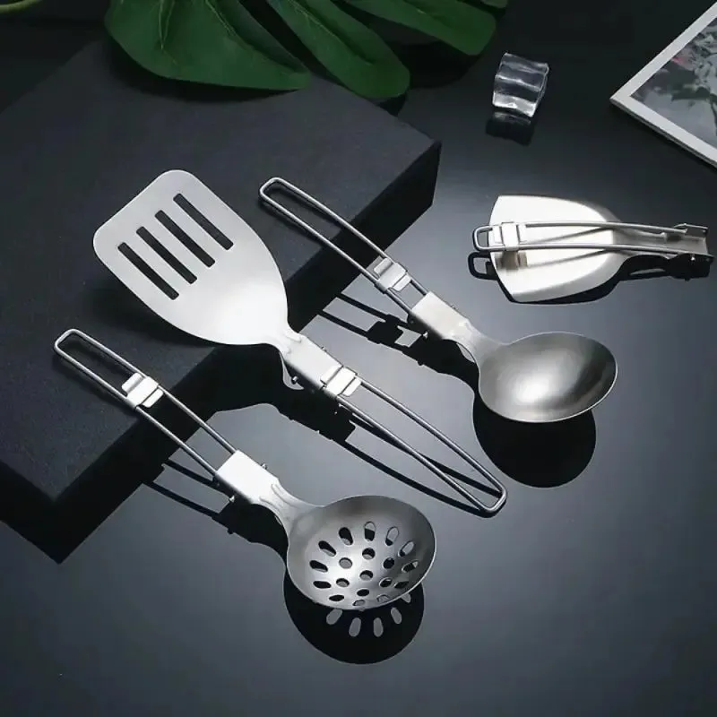 Foldable Stainless Steel Spatula-Shovel-Ladle
