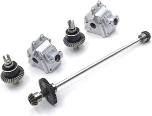 for Wltoys 144010 144001 144002 Parts Upgrade Metal Center Drive Shaft Assembly Gearbox Differential Kit Upgrade Accessories RC Car DIY Parts(White)