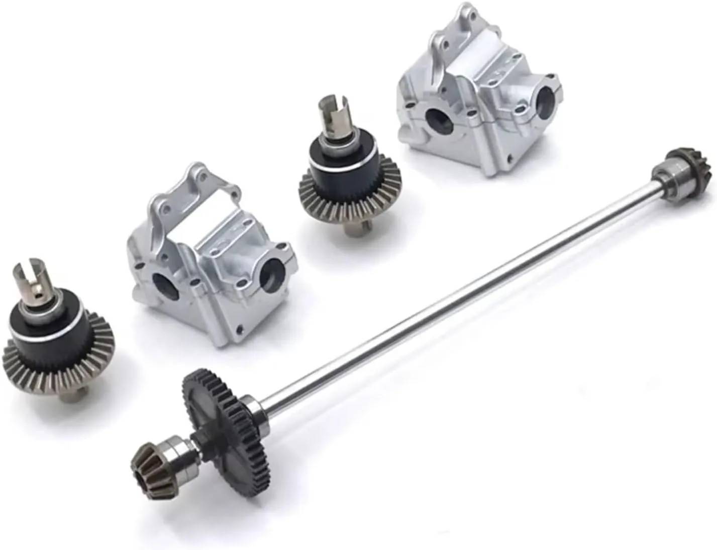 for Wltoys 144010 144001 144002 Parts Upgrade Metal Center Drive Shaft Assembly Gearbox Differential Kit Upgrade Accessories RC Car DIY Parts(White)