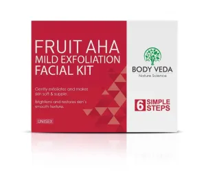 Fruit AHA Mild Exfoliation Facial Kit - 6 Step System for Gentle Exfoliation, Soft & Supple Skin, and Smooth Texture, For Women & Men
