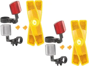 GANAZONO 2-in-1 Bike Lights Reflectors Kit Front Rear Reflectors Bike Taillight Night Cycling Safety Easy Installation Plastic