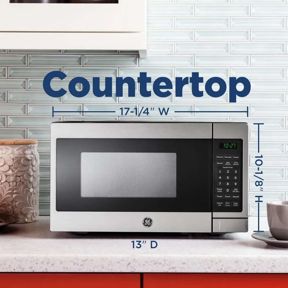GE GCHK07N1WBB Microwave Oven, 700-watt 6 Auto Cooking Settings, Child-Lock Technology, Kitchen Essentials for The Countertop, Dorm Room or Apartment, 0.7 Cu. Ft, Black