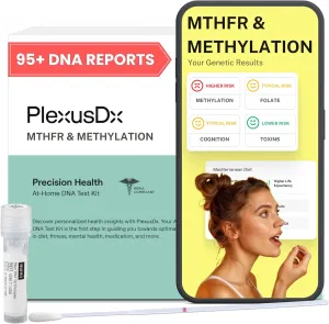 Genetic Methylation Test Kit & MTHFR Testing Kit | 95  DNA Reports Including MTHFR Gene Variants, COMT, BHMT, AHCY and Folate | Custom Supplement & Meal Plan Recommendations with 10,000  Recipes
