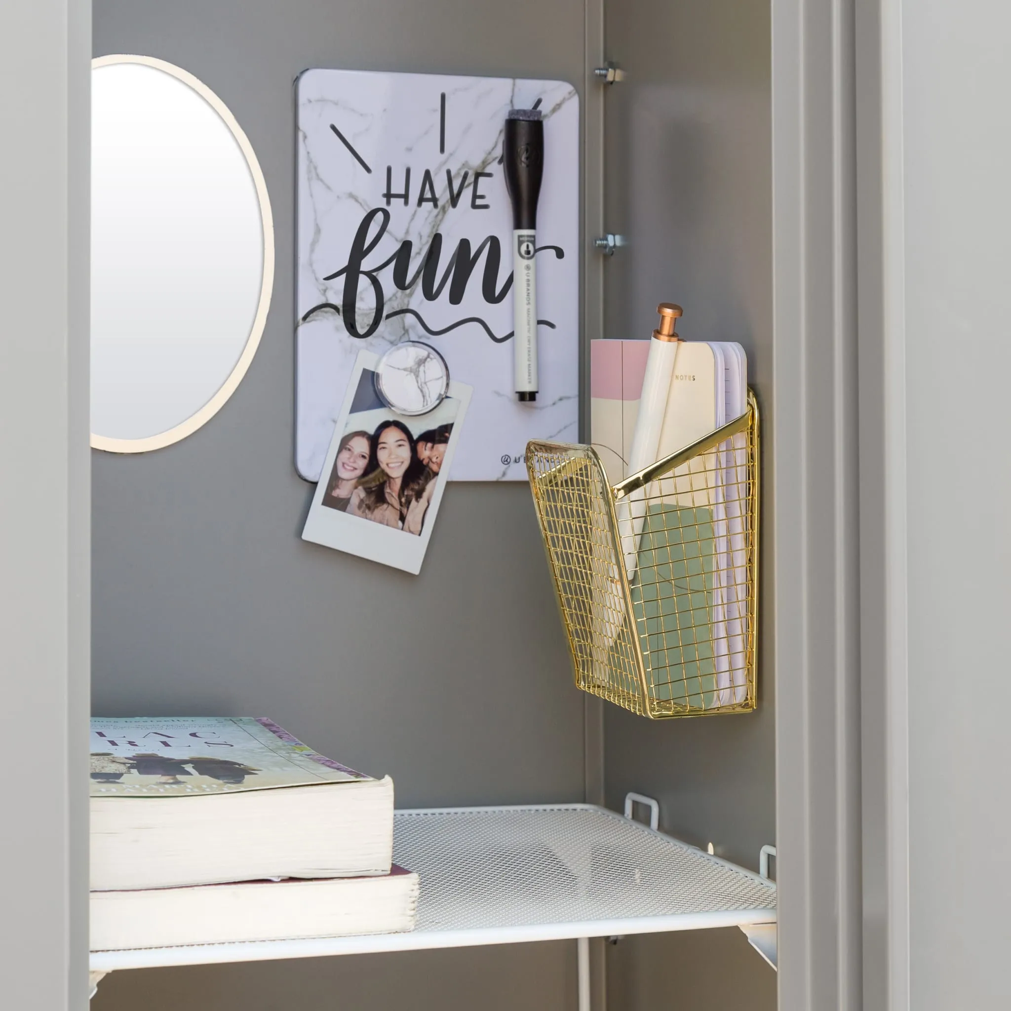 Gilded Marble Shelf Locker Kit Gold