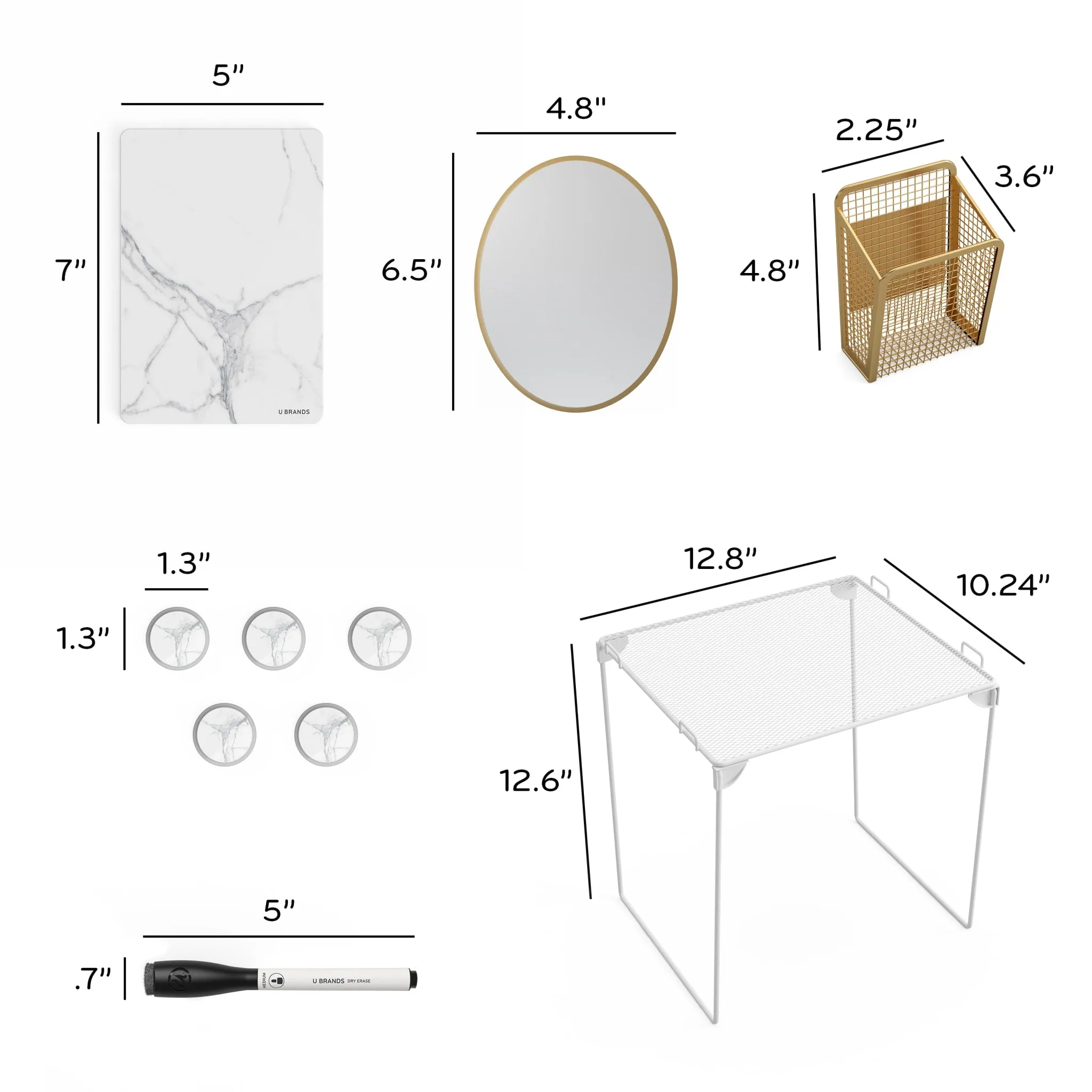 Gilded Marble Shelf Locker Kit Gold