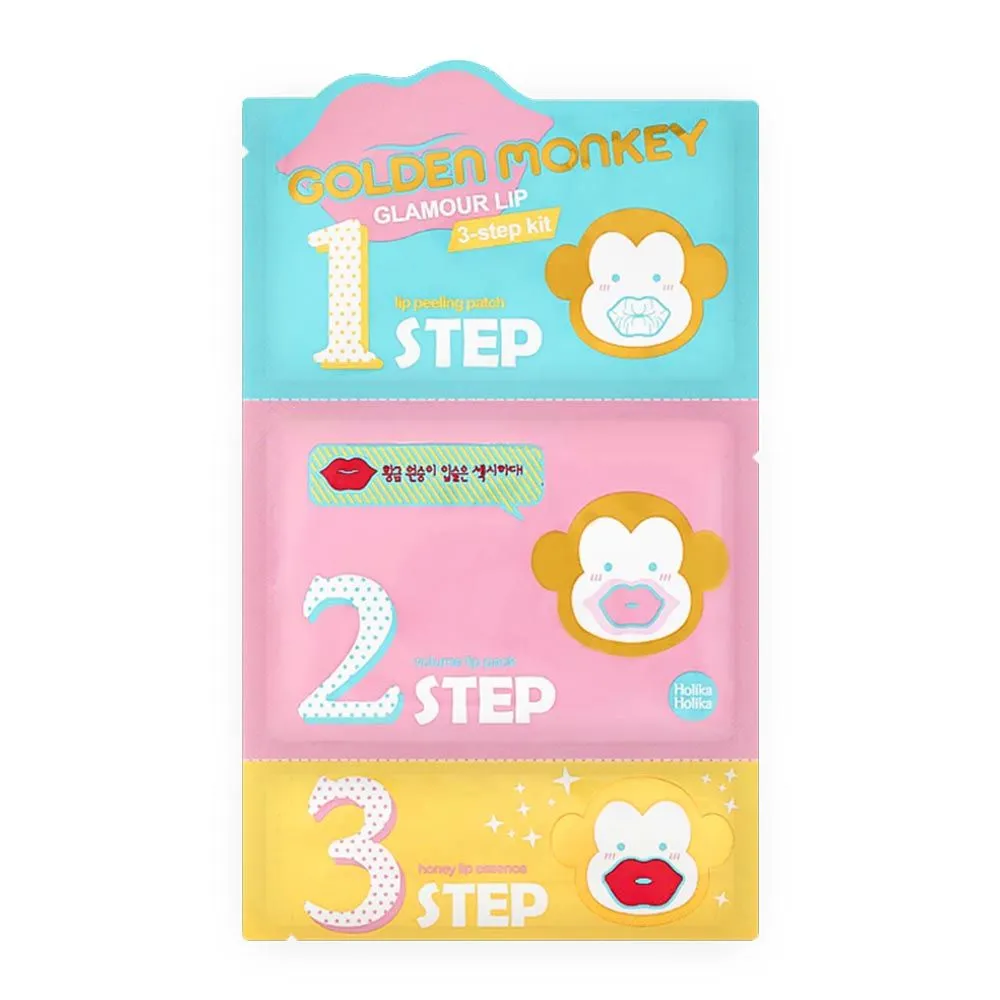 Golden Monkey Glamor Lip 3-Step Kit a three-step regenerating and moisturizing lip product 5.5g