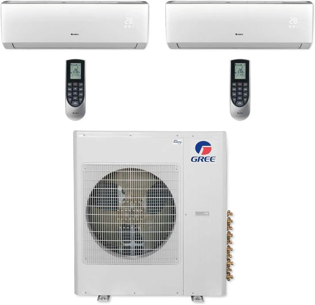 Gree 42,000 BTU Multi21  Dual-Zone Wall Mount Mini Split Air Conditioner Heat Pump 208/230V SEER 21 (9-24)