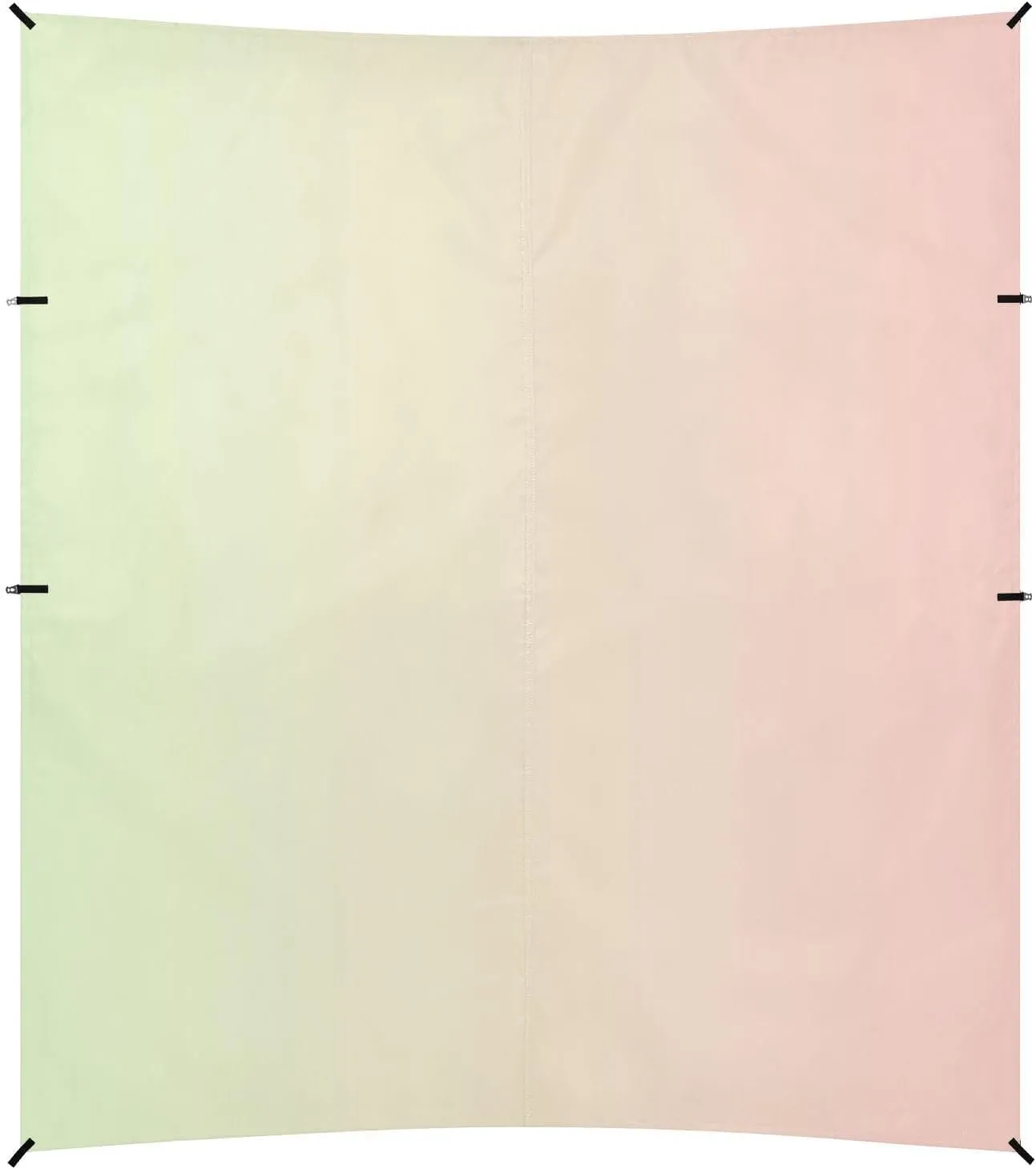 Green Pink Gradient Foldable Beach Canopy UPF50  Easy Setup Shade Sun Shelter with Sturdy Poles, Sandbags and Shovel for Backyard, Grassland, Park