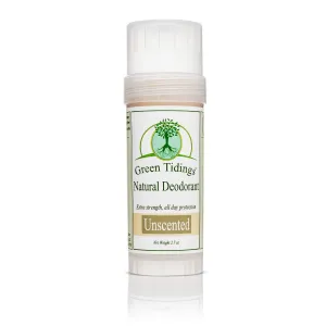 Green Tidings Natural & Unscented Deodorant | 2.7oz 1 | Pack Vegan, Organic Deodorant for Men and Women, Fragrance Free & Aluminum Free Deodorant, Underarm Antiperspirant