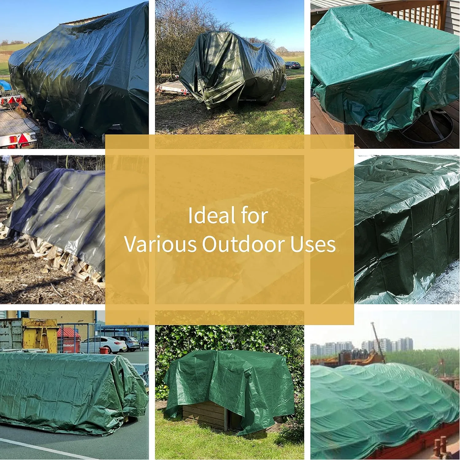 GUARD SHIELD Green Tarp Waterproof 16x16 Feet Medium Duty All Purpose Poly Tarps Cover 7mil