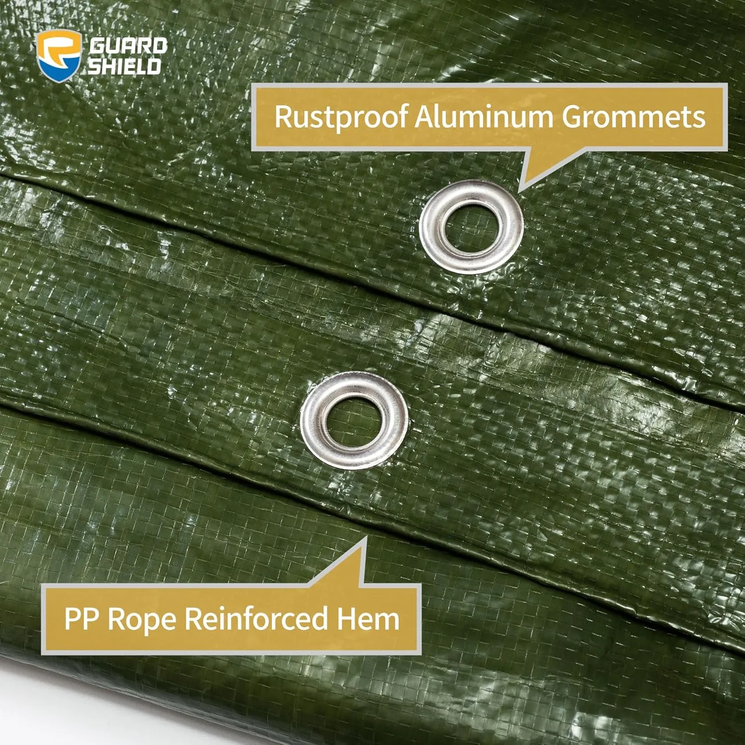GUARD SHIELD Green Tarp Waterproof 16x16 Feet Medium Duty All Purpose Poly Tarps Cover 7mil