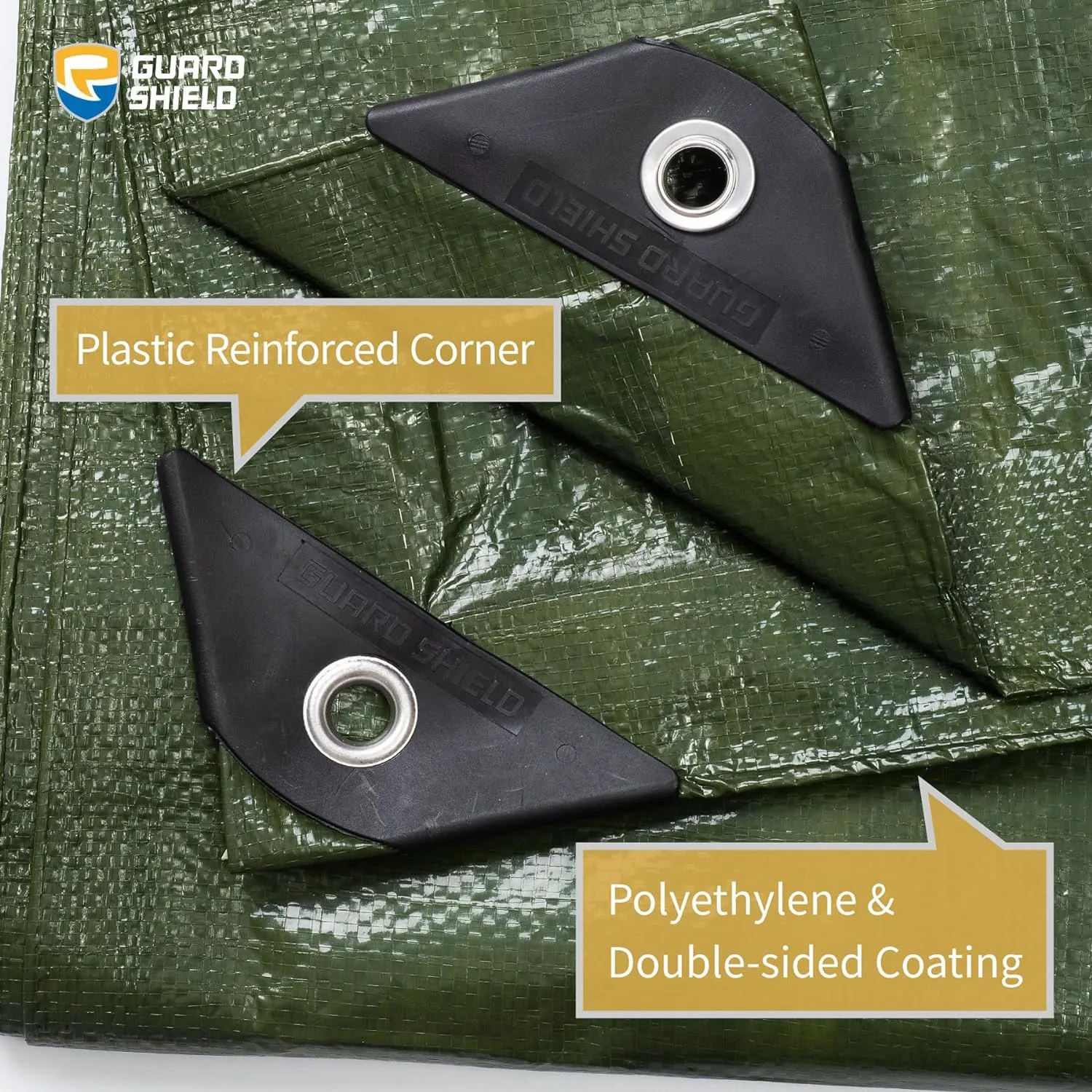 GUARD SHIELD Green Tarp Waterproof 16x16 Feet Medium Duty All Purpose Poly Tarps Cover 7mil