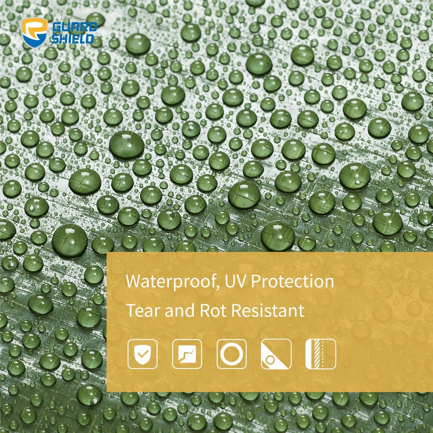 GUARD SHIELD Green Tarp Waterproof 16x16 Feet Medium Duty All Purpose Poly Tarps Cover 7mil