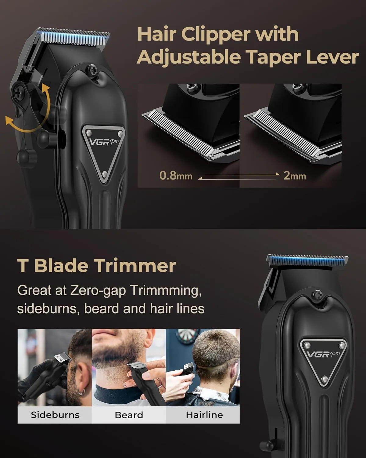 Hair Clippers for Men Professional, Cordless Clipper and Trimmer Set, Clippers for Hair Cutting Kit with Long Battery Life, Electric Hair Trimmer for Family Barber Kids Use